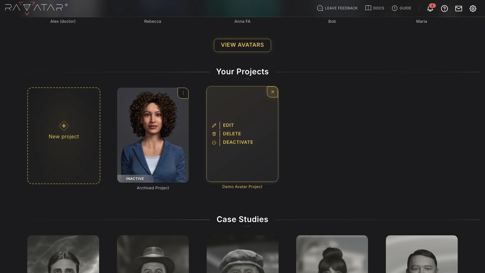 Genesis Studio deactivate AI avatar subscription at dashboard