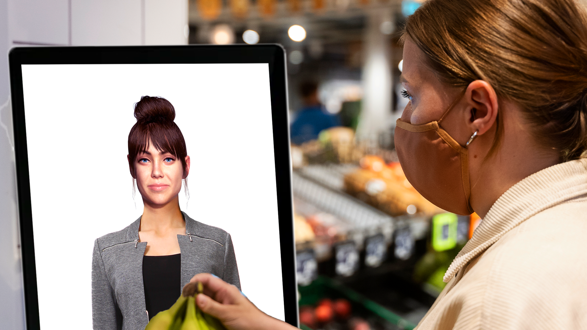 self service kiosks for retail self checkout at conversational ai kiosk