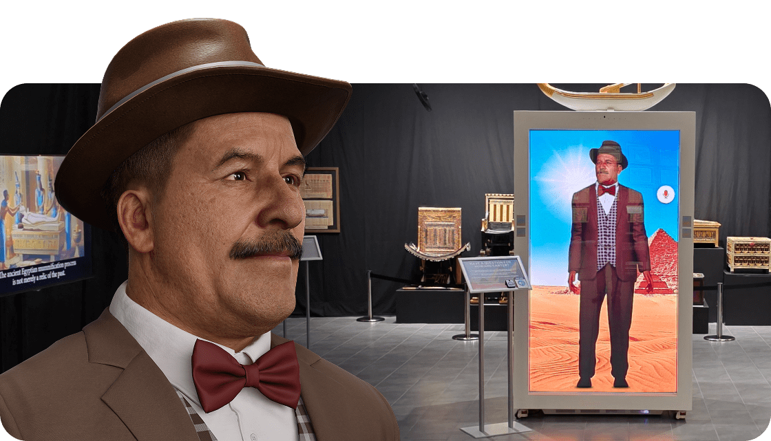 AI hologram of Howard Carter the archaeologist who discovered King Tut’s tomb in 1922