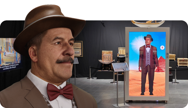 live dialog with howard carter ai hologram at the elliot museum