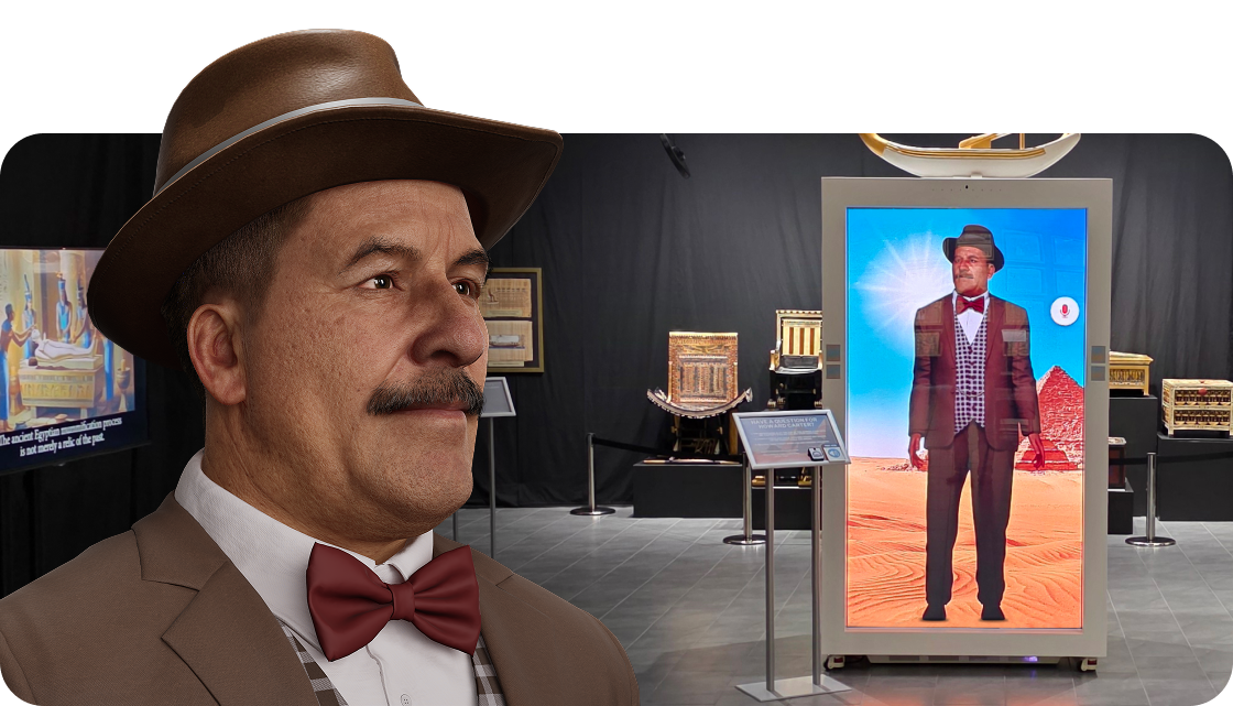 live dialog with howard carter ai hologram at the elliot museum