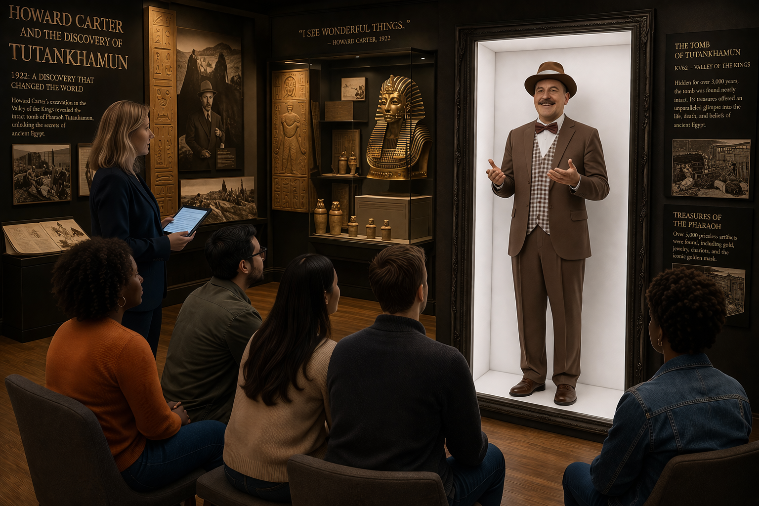 Interactive Howard Carter AI Hologram in Museum
