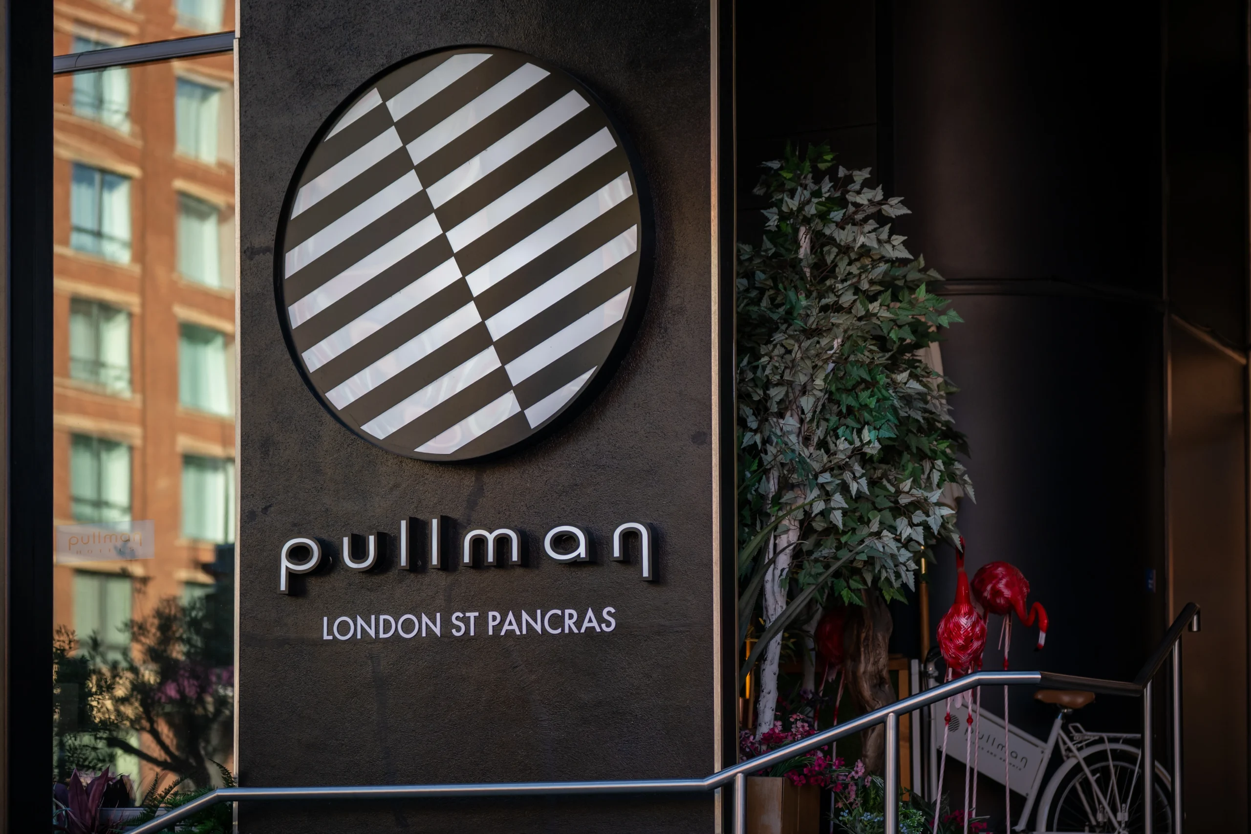 Exterior signage of the Pullman London St Pancras hotel